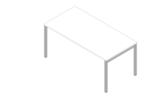 Quadrifoglio Schreibtisch Practika mit 4-Fußgestell, Breite x Tiefe 1600 x 800 mm, Platte weiß