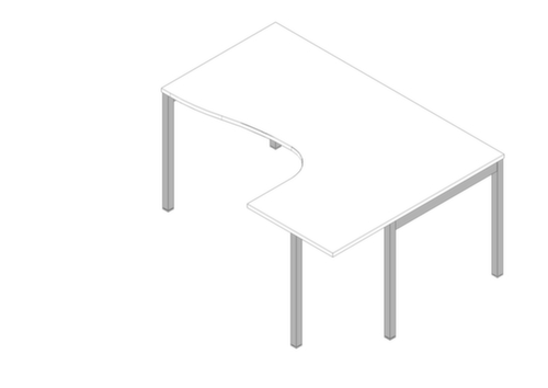 Quadrifoglio Höhenverstellbarer Winkel-Schreibtisch Practika