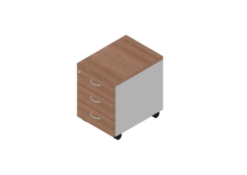 Quadrifoglio Rollcontainer Practika, 3 Schublade(n), alu/Nuss Canaletto