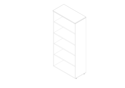 Quadrifoglio Büroregal Practika, Breite 900 mm, 5 OH, weiß/grau