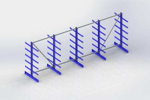 META Universal-Kragarmregal Atlas ST, beidseitig, Höhe 2000 mm, 6 Ebenen