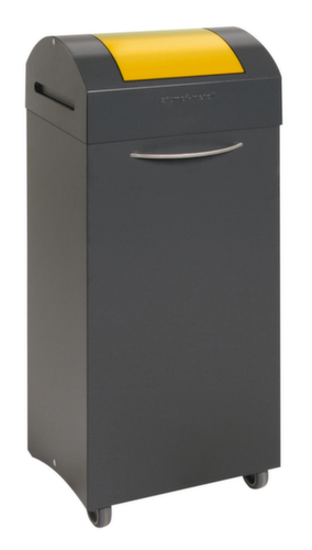 stumpf fahrbarer Wertstoffbehälter, 75 l, RAL7016 Anthrazitgrau, Deckel gelb