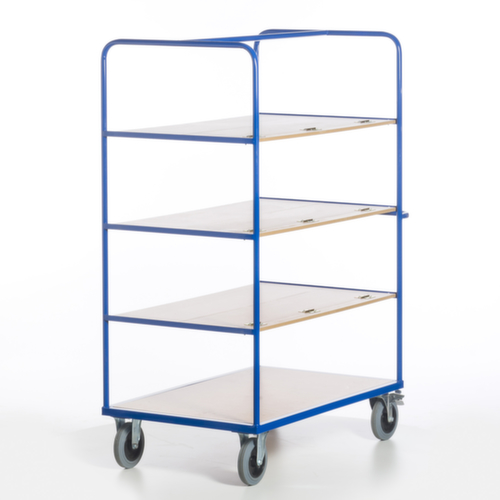 Rollcart Etagenwagen mit klappbaren Böden, Traglast 600 kg, 4 Etagen