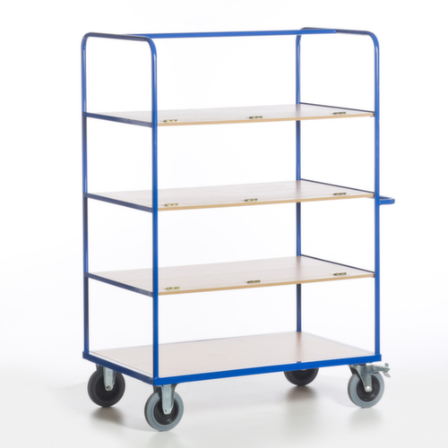 Rollcart Etagenwagen mit klappbaren Böden, Traglast 600 kg, 4 Etagen