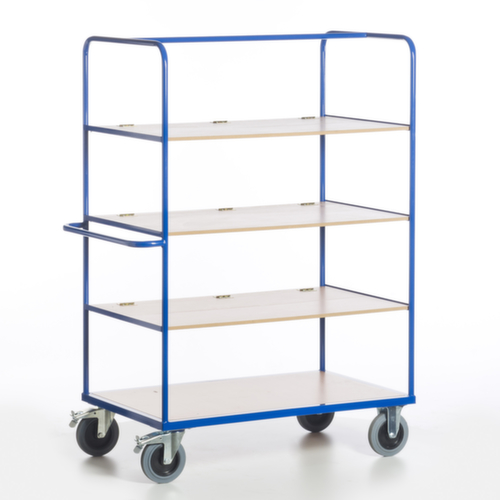 Rollcart Etagenwagen mit klappbaren Böden, Traglast 600 kg, 4 Etagen