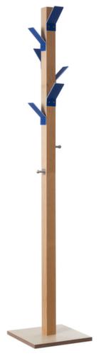 Paperflow GarderobenstÀnder easyCloth aus Holz, mit 6/2 Haken, natur/blau