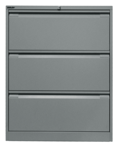 Bisley Hängeregistraturschrank, 3 Auszüge, silber/silber