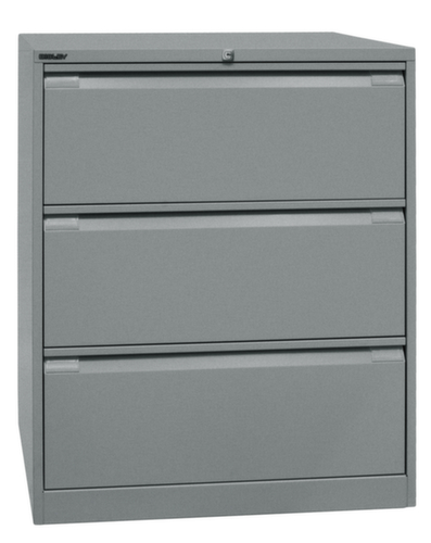 Bisley Hängeregistraturschrank, 3 Auszüge, silber/silber