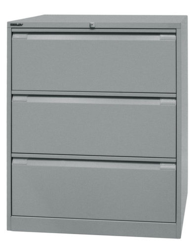 Bisley Hängeregistraturschrank, 3 Auszüge, silber/silber