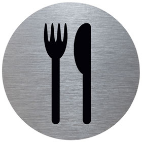 Rundes Türschild Tello, "Cafeteria"