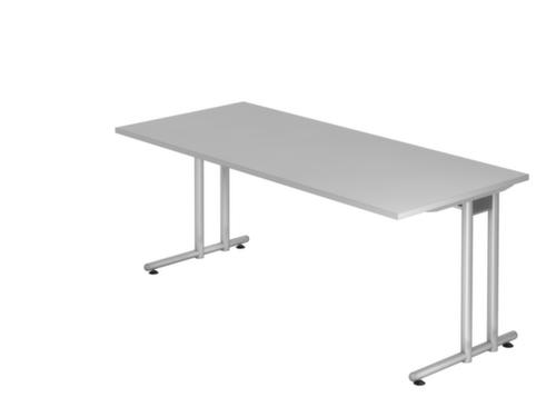 Schreibtisch Terra Nova mit C-Fußgestell, Breite x Tiefe 1800 x 800 mm, Platte lichtgrau