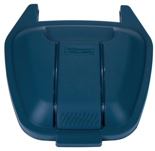 Rubbermaid Mülltonne, 100 l, beige, Deckel blau