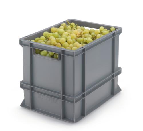 Euronorm-Stapelbehälter markenunabhängig kombinierbar, grau, Inhalt 30 l