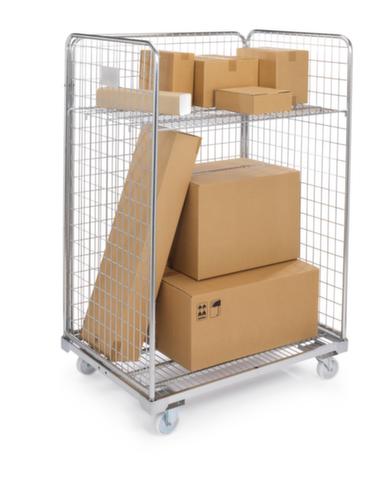 Rollbehälter mit 3 Gitterwänden, Traglast 500 kg, Länge x Breite 1200 x 800 mm