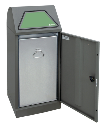 stumpf Wertstoffbehälter Modul-Vario 75 anthrazit + Einwurfklappe selbstschließend, 75 l, graualuminium, Deckel graualuminium