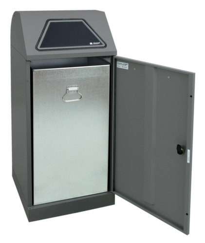stumpf Wertstoffbehälter Modul-Vario 120 anthrazit + Einwurfklappe selbstschließend, 120 l, graualuminium, Deckel graualuminium