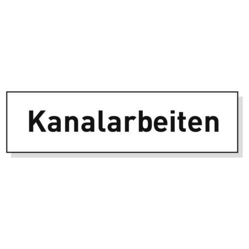 Moravia Zusatztext für Warnsignal, "Kanalarbeiten"