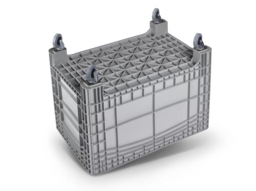 Großbehälter, Inhalt 535 l, grau, 4 Lenkrollen