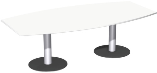 Gera Konferenztisch Basis, Breite x Tiefe 2400 x 800 mm, Platte weiß