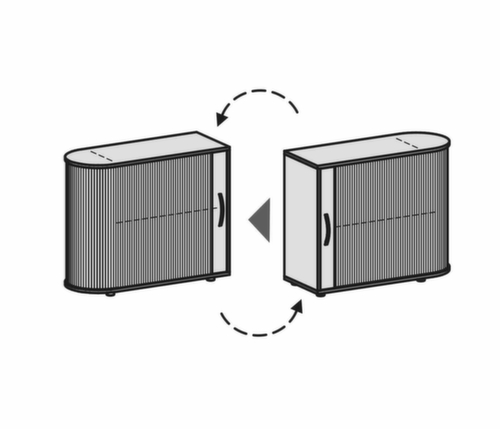 Gera Querrollladenschrank Milano, 2 Ordnerhöhen, weiß/silber