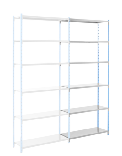 Manorga Akten-Steckregal Anbaufeld, 6 Böden, RAL7035 Lichtgrau