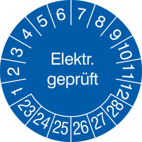 Prüfplakette mit Jahresfarbe