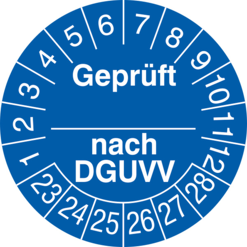 Prüfplakette mit Jahresfarbe