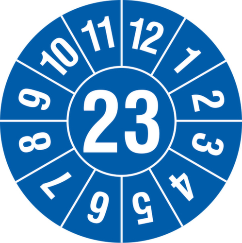 Prüfplakette mit Jahresfarbe