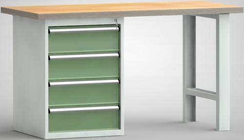 KLW Lutz Werkbank mit Multiplexplatte, 4 Schubladen