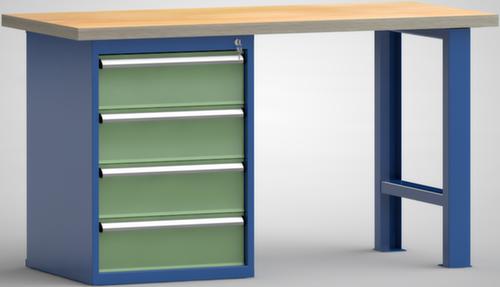 KLW Lutz Werkbank mit Multiplexplatte, 4 Schubladen