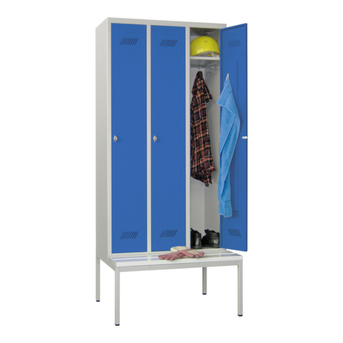 PAVOY Umkleideschrank Basis mit Sitzbank + 3 Abteile, Abteilbreite 300 mm