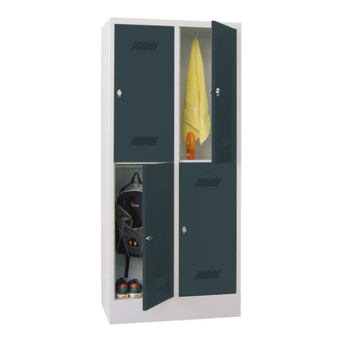 PAVOY Doppelstöckiger Garderobenschrank Basis mit 2x2 Abteilen, Abteilbreite 400 mm