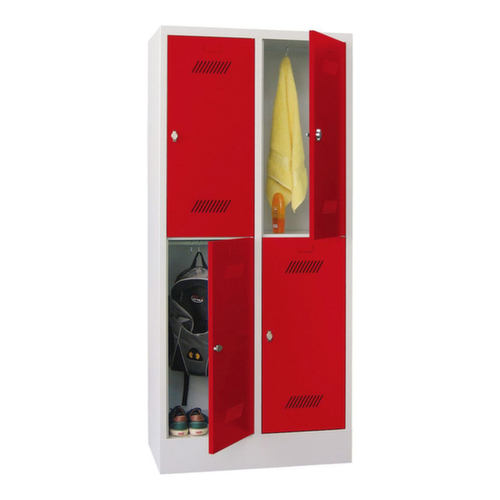 PAVOY Doppelstöckiger Garderobenschrank Basis mit 2x2 Abteilen, Abteilbreite 400 mm