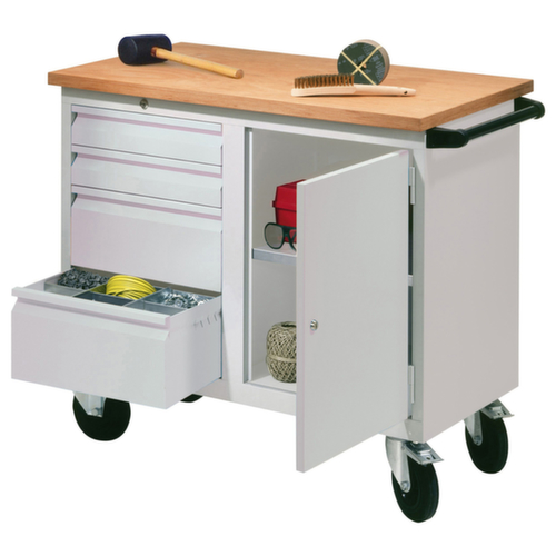 PAVOY Mobile Werkbank, 4 Schubladen, 1 Schrank