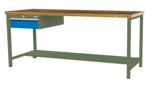 Bedrunka + Hirth Werkbank mit Buche-Massivholzplatte Gestell in vielen Farben, 1 Schublade, 1/2 Ablageboden