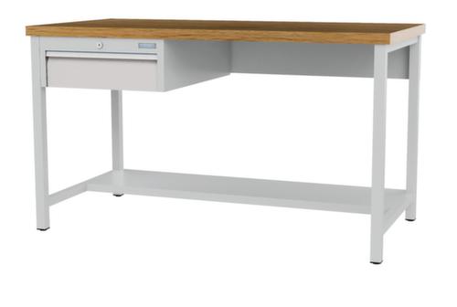 Bedrunka + Hirth Werkbank mit Buche-Massivholzplatte Gestell in vielen Farben, 1 Schublade, 1/2 Ablageboden