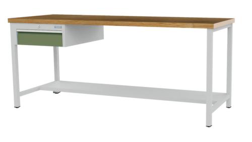 Bedrunka + Hirth Werkbank mit Buche-Massivholzplatte Gestell in vielen Farben, 1 Schublade, 1/2 Ablageboden