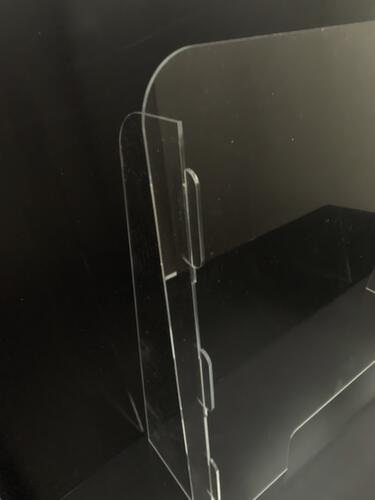 Hygieneschutzwand mit Durchreiche, Höhe x Breite 700 x 800 mm