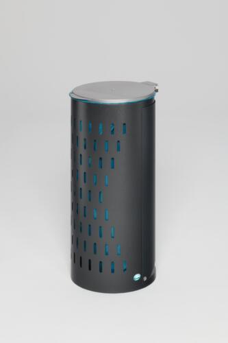 Lochblech-Müllsackständer, für 120-Liter-Säcke, antiksilber, Deckel silber