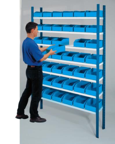 Lagerregal mit Sichtlagerkästen für ölige Teile