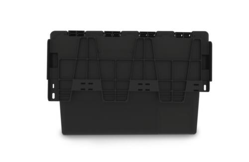 Euronorm-Mehrwegbehälter recycelt + verplombar, Inhalt 52 l, Zweiteiliger Scharnierdeckel