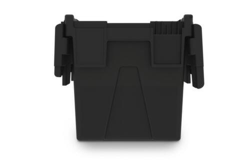 Euronorm-Mehrwegbehälter recycelt + verplombar, Inhalt 22 l, Zweiteiliger Scharnierdeckel