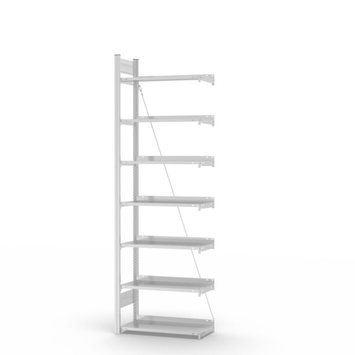 hofe Akten-Steckregal Anbaufeld, 7 Böden, RAL7035 Lichtgrau