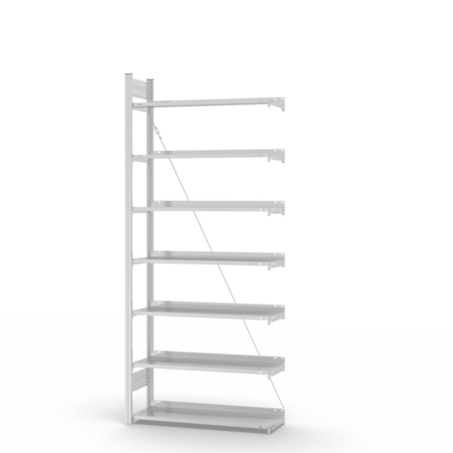 hofe Akten-Steckregal Anbaufeld, 7 Böden, RAL7035 Lichtgrau