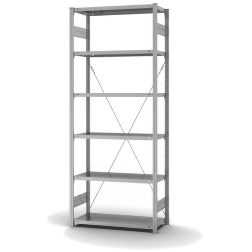 hofe System-Steckregal in Standard Bauart, Höhe x Breite x Tiefe 2500 x 1060 x 435 mm, 6 Böden