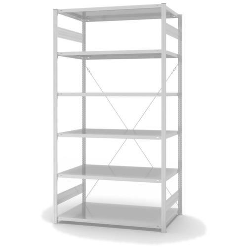 hofe System-Steckregal in Standard Bauart, Höhe x Breite x Tiefe 2500 x 1360 x 835 mm, 6 Böden