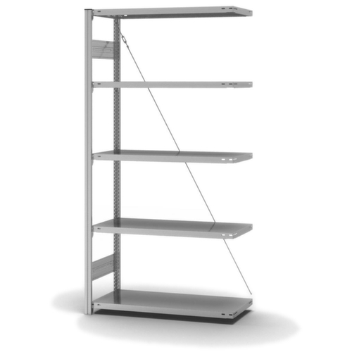 hofe System-Steckregal in mittelschwerer Bauart, Höhe x Breite x Tiefe 2000 x 1010 x 435 mm, 5 Böden