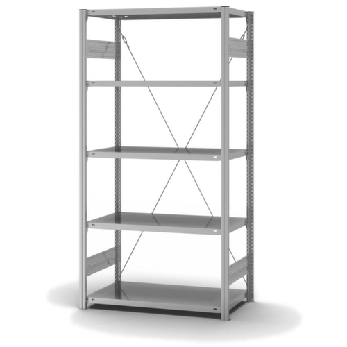 hofe System-Steckregal in mittelschwerer Bauart, Höhe x Breite x Tiefe 2000 x 1060 x 535 mm, 5 Böden