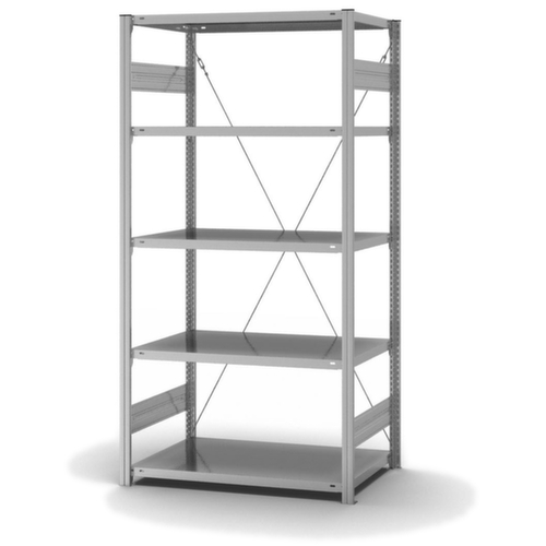 hofe System-Steckregal in mittelschwerer Bauart, Höhe x Breite x Tiefe 2000 x 1060 x 635 mm, 5 Böden