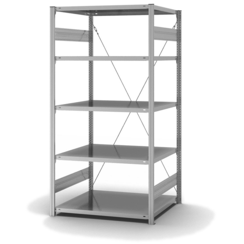 hofe System-Steckregal in mittelschwerer Bauart, Höhe x Breite x Tiefe 2000 x 1060 x 835 mm, 5 Böden